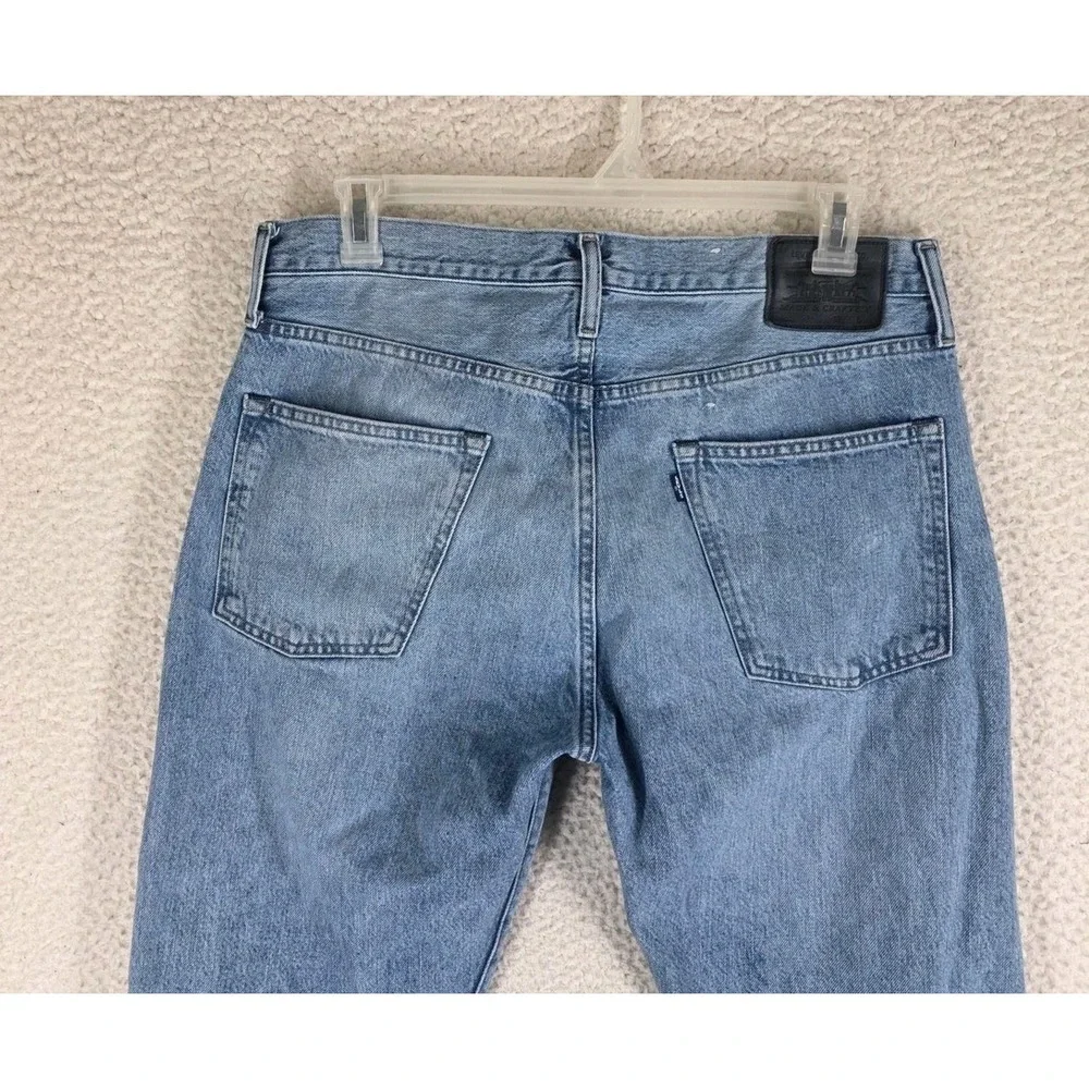 Levis Made & Crafted 502 Taper Jeans Mens 36x34 Blue Selvedge LMC Organic Cotton
